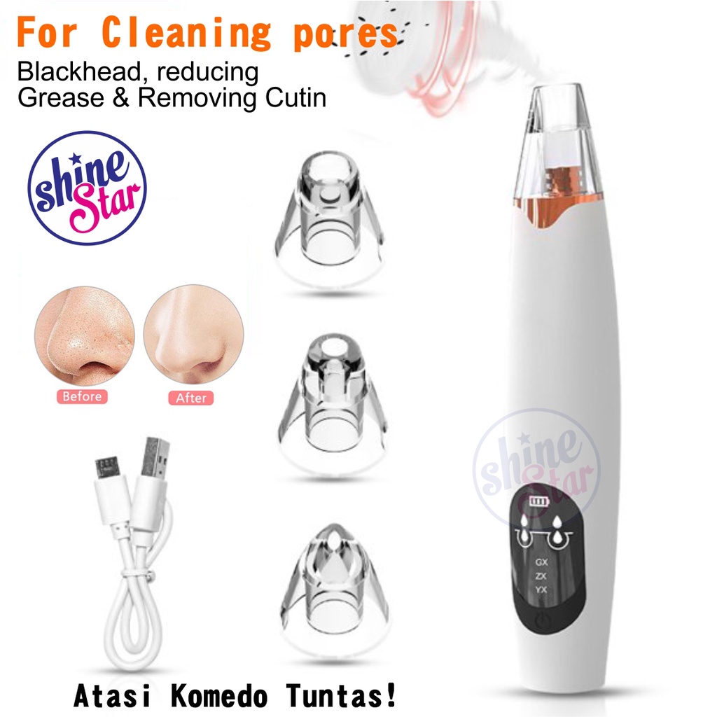 SHINE STAR - BISA COD - Alat Penyedot Komedo dan Jerawat - Vakum Komedo /Alat Komedo Facial /Alat Sedot Komedo