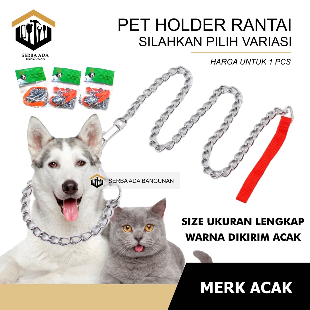 RANTAI HEWAN BINATANG PELIHARAAN ANJING KUCING KELINCI TERNAK KALUNG PENGAMAN KALEP TERMURAH