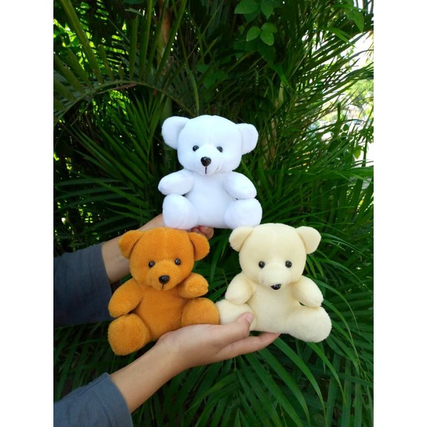 Boneka Mini Bear Velboa Polos 15cm | Boneka Mini Bear Medium Polos 15cm