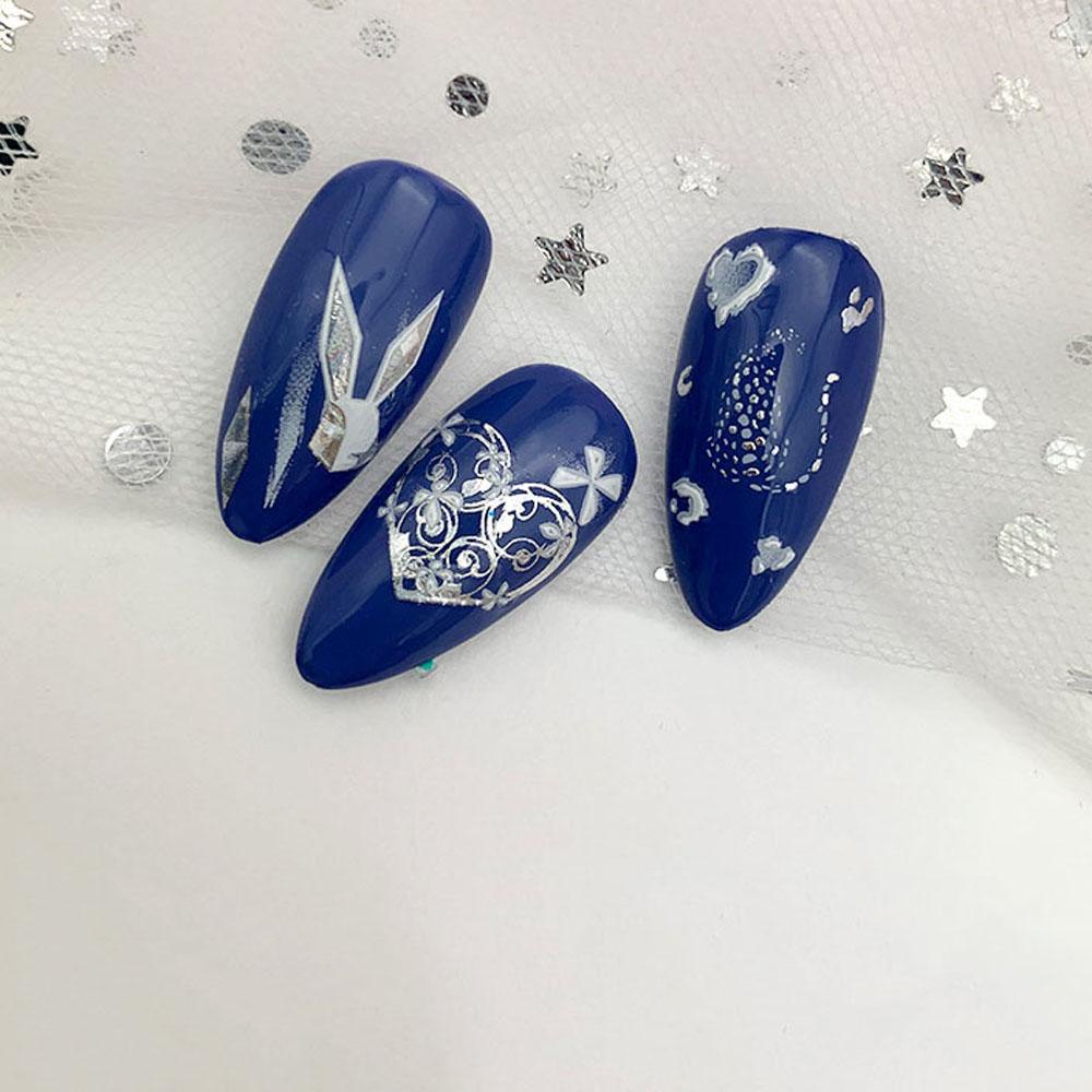 Stiker Kuku Grafir Agustina 3D 1PC Putih Timbul Slider Ultra Tipis Nail Polish Sticker