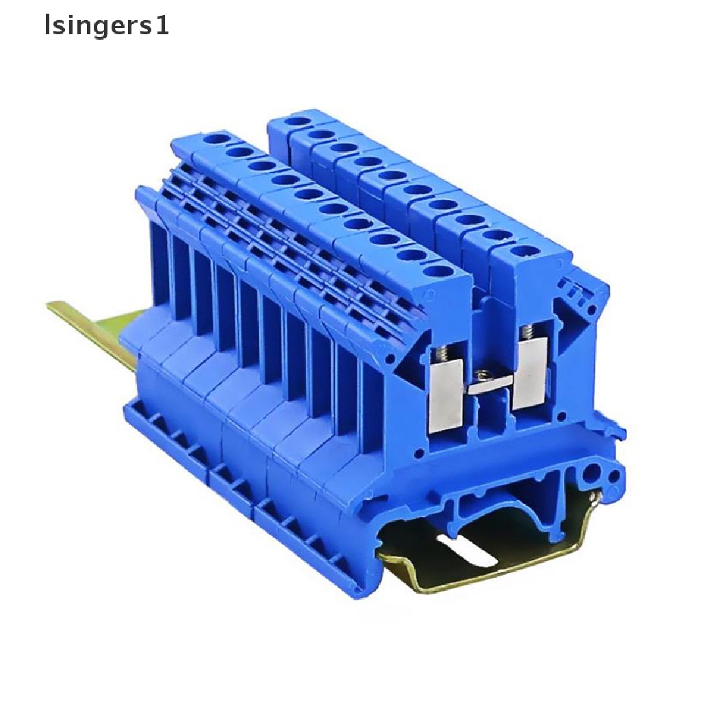 (lsingers1) 10pcs / Set Blok Terminal 2 DIN Rail Universal UK-2.5B 2.5mm