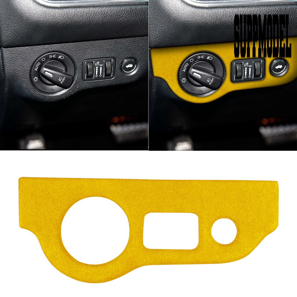 Suppmodelx Stiker Cover Panel Saklar Lampu Depan Mobil Dodge Raider 2015-2020 Bahan Suede Imitasi Tahan Lama