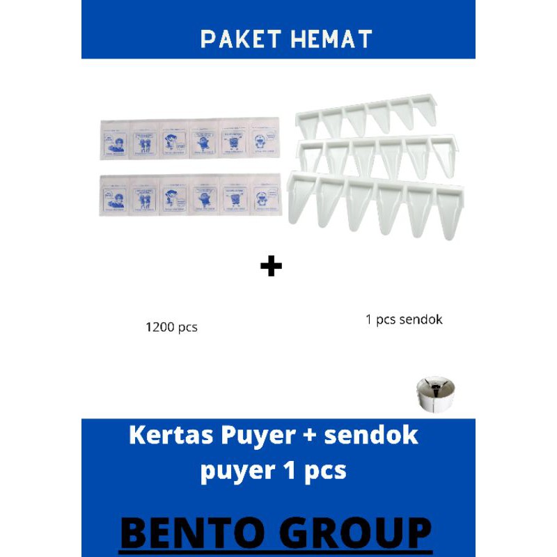 Kertas puyer logo kartun biru dan sendok