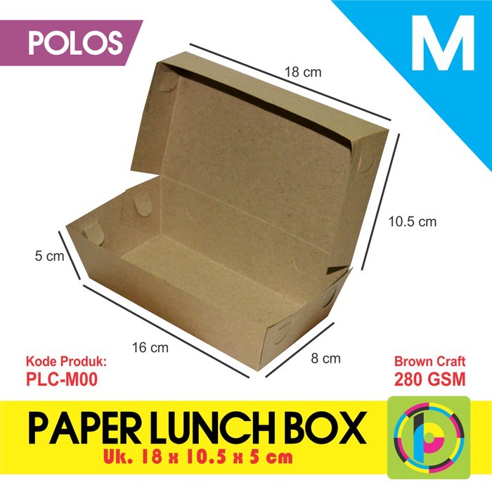 PAPER LUNCH BOX M KRAFT BROWN
