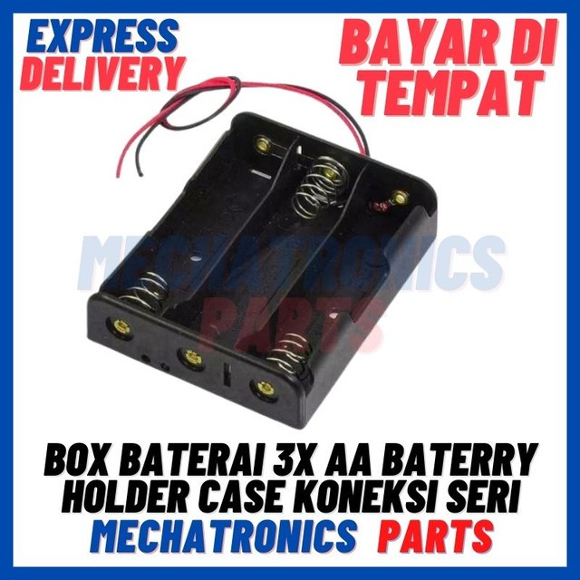 [SOC-9099] BOX BATERAI 3X AA BATERRY HOLDER CASE KONEKSI SERI