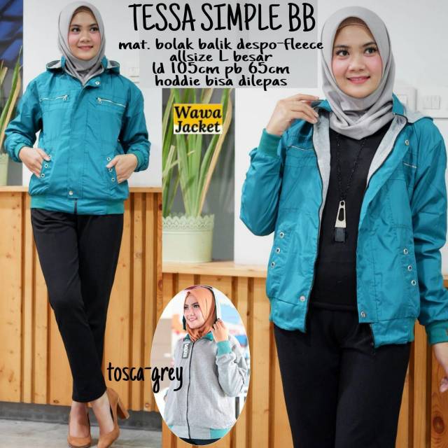 JAKET WANITA TESSA SIMPLE BB OUTDOOR BY WAWA JACKET BTC