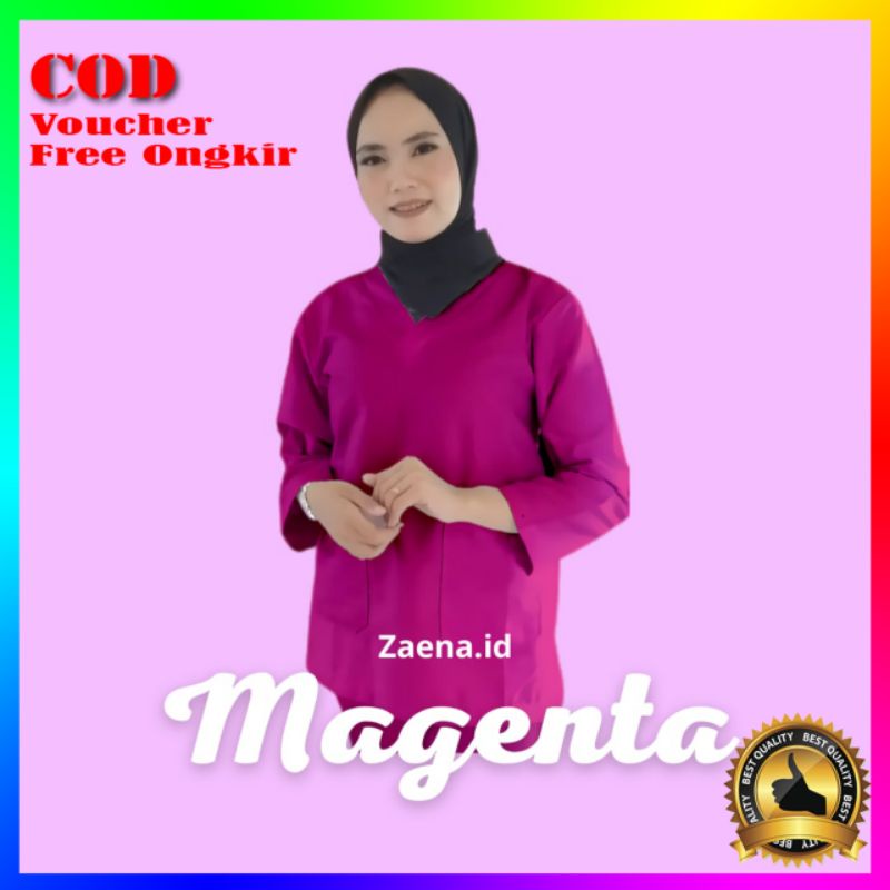[JUMBO warna MAGENTA] Baju Oka | Baju Perawat Ok | Baju Dokter | Baju Scrub Medis | Scrub