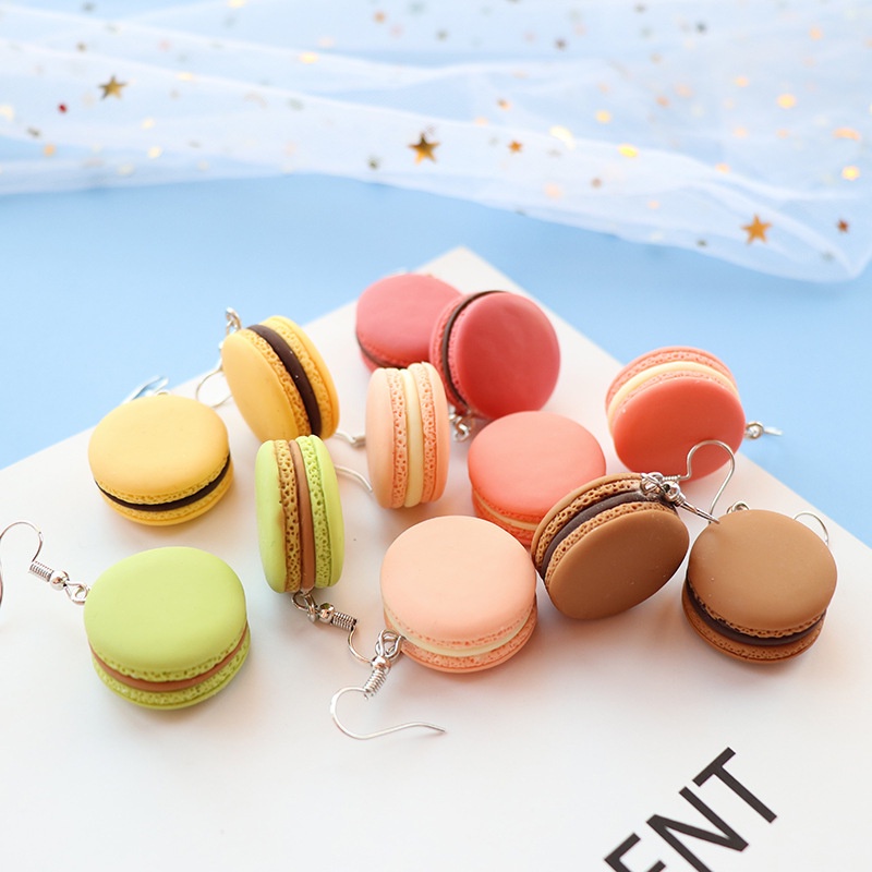 1 Pasang Anting Tusuk Gantung Wanita Desain Kartun Kodok / Kue / Dessert Untuk Pesta