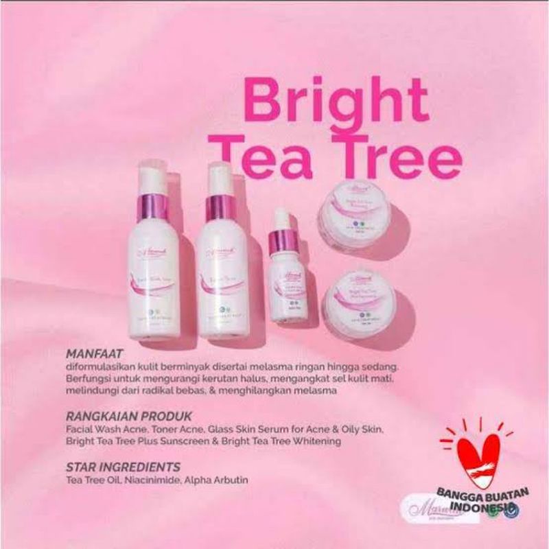 MARWAH SKINCARE DIAMOND BRIGHT TEA TREE KRIM PENCERAH WAJAH BERMINYAK