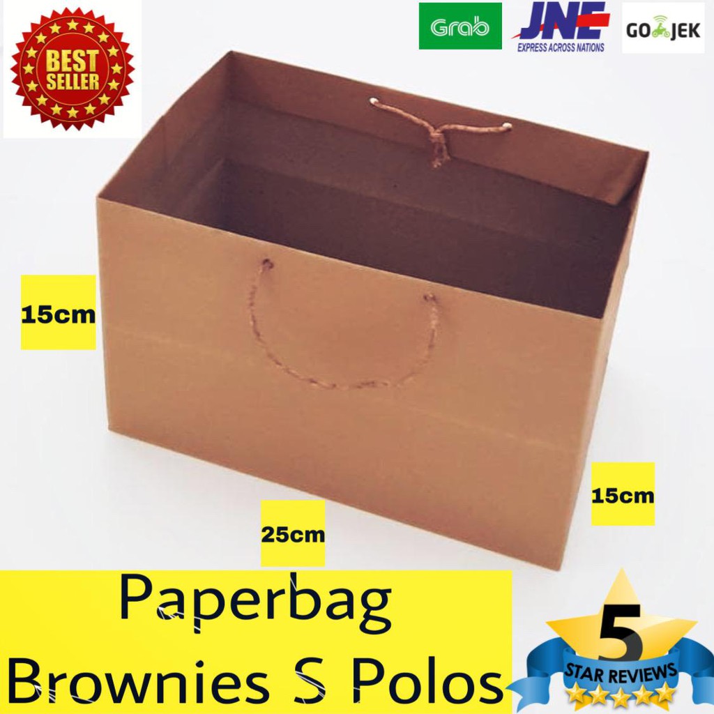 

PAPERBAG COKLAT POLOS BROWNIS / TAS KERTAS COKLAT POLOS / GOODIE BAG POLOS / PAPERBAG POLOS