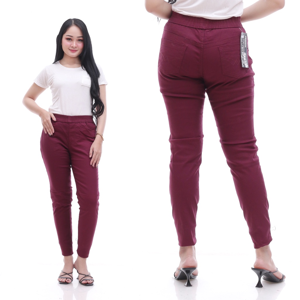 CELANA JEANS PINGGANG KARET LEGING CELANA SOFT JEANS  JEANS WANITA CELANA PANJANG WANITA KEKINIAN TERMURAH