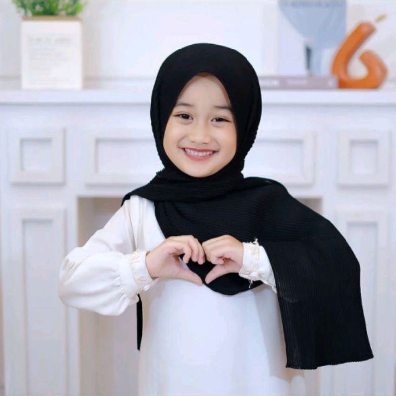 BAYAR DI TEMPAT/HIJAB PASHMINA PLISKET ANAK/KERUDUNG PASHMINA PLISKET REMAJA TERMURAH