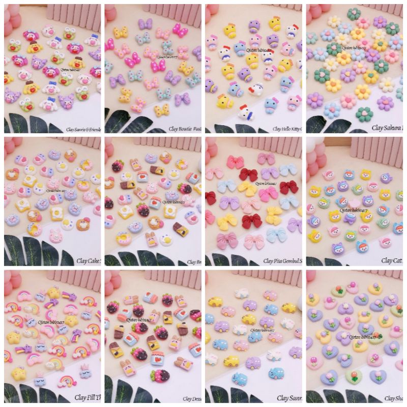 Clay Grosir Kemasan /25 pcs|Resin grosir|Clay lucu-lucu