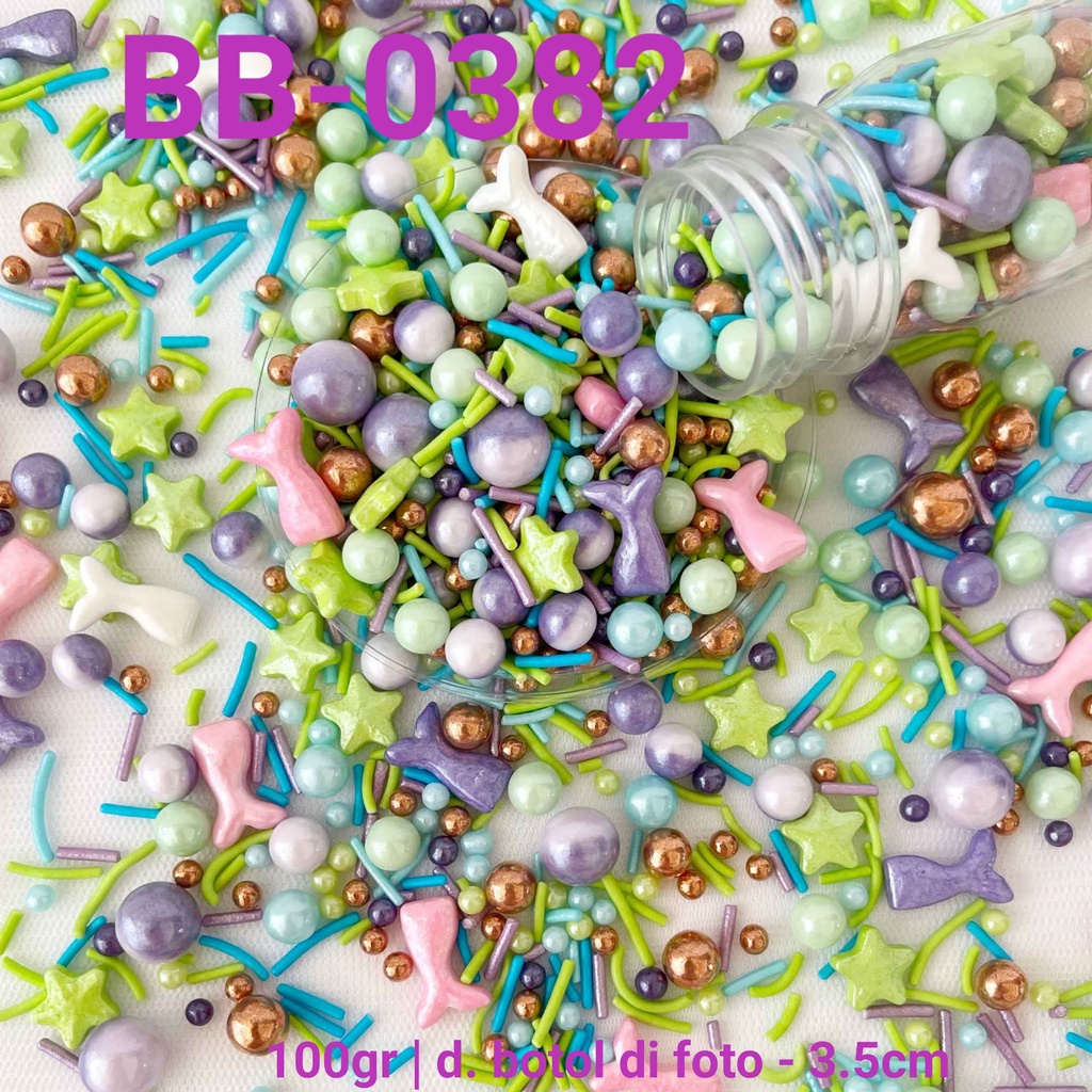 

BB-0382 Sprinkles sprinkle sprinkel 100gr mermaid bintang ekor duyung yamama baking grosir murah sprinkles cake dekorasi mutiara trimit decoration story sprinklestory sprinklesstory sprinkle story yamama baking