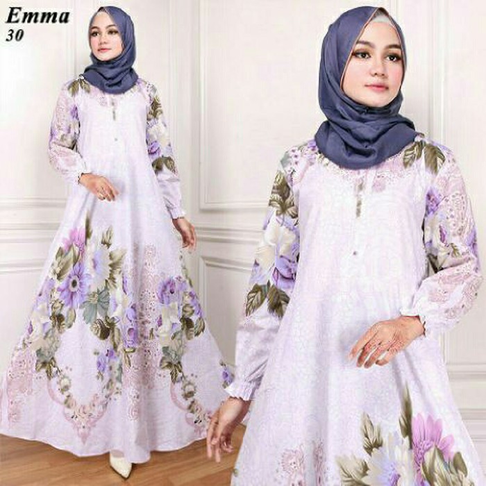 SPESIAL ATASAN PAKAIAN WANITA MUSLIM GAUN SETELAN modis maxi emma 30 ungu fashion wanita dres muslim