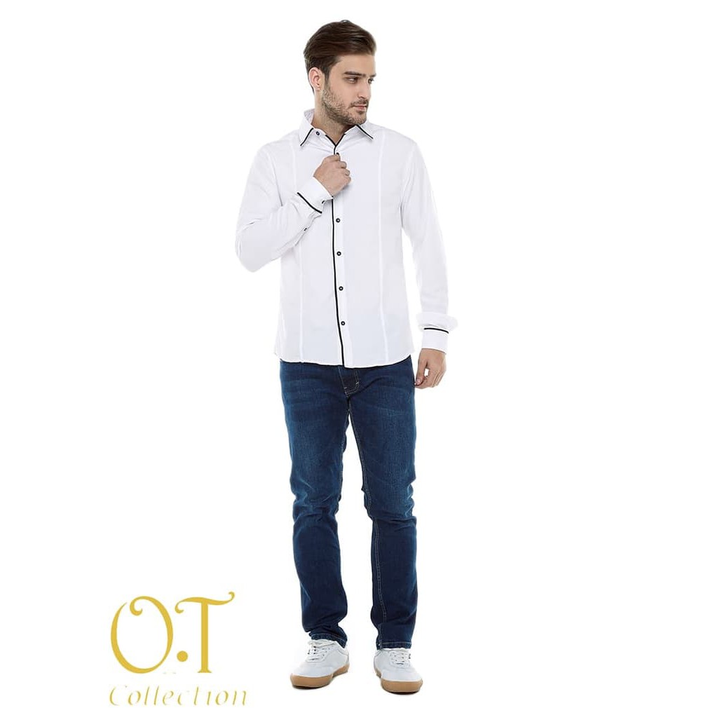 HOPYLOVY - Kemeja Katun Pria Slimfit Premium Marcus
