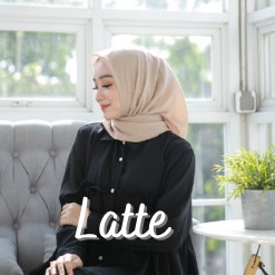 Bella Square Hijab Segiempat | Kerudung Laudya Pollycotton PART 2-Latte