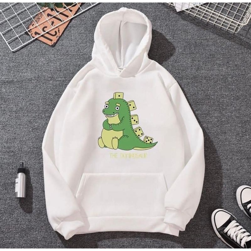 DOMINOSAUR HOODIE FLEECE WANITA - PRIA TERKEREN'