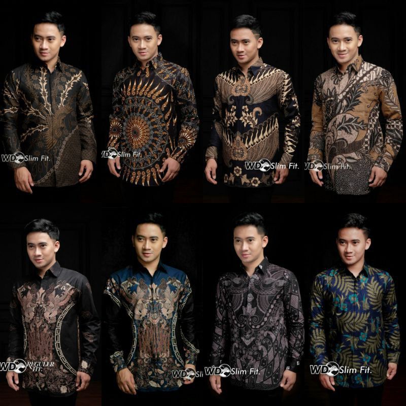 Baju Batik Pria Slimfit Big Size M L XL XXL Atasan Kemeja Batik Lengan Panjang Original