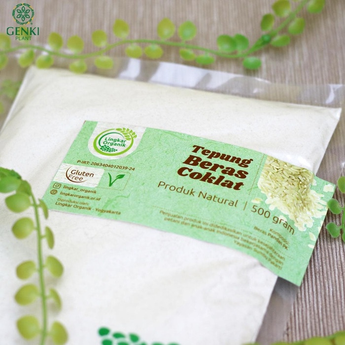 

Ketan-Beras-Tepung- Tepung Beras Coklat Lingkar Organik - 500 G -Tepung-Beras-Ketan.