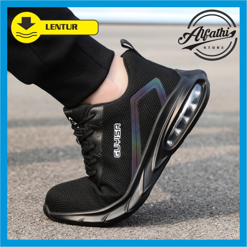 AlFathi Sepatu Safety Sneakers Sport Ori By Guyisa New Black Light