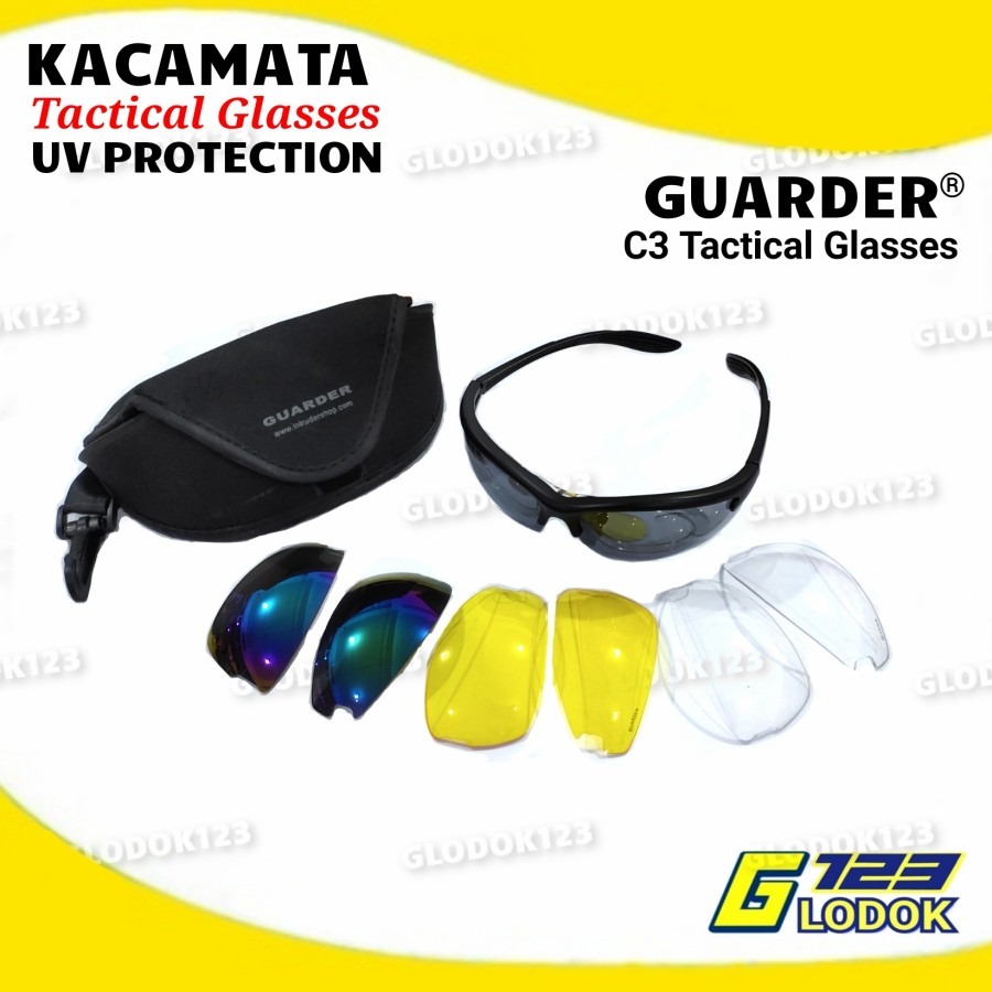 Kacamata Police Military Tactical Airsoft Sepeda Motor Anti UV