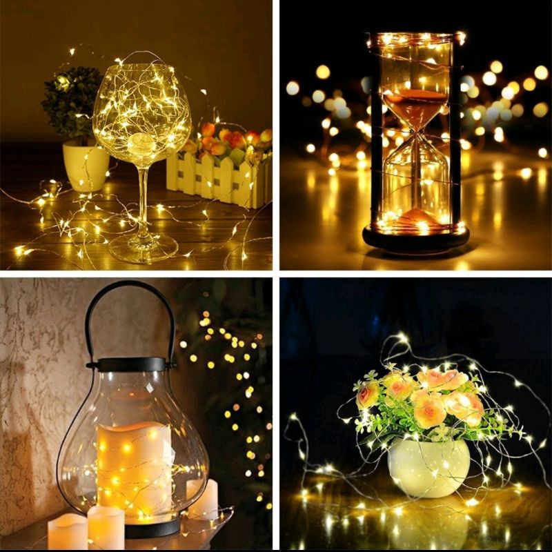 Lampu Led Kawat Warm White / Lampu Hias LED Free Baterai Lampu Tumblr / Lampu Hias dekor bunga balon souvenir kado / lampu tumbler