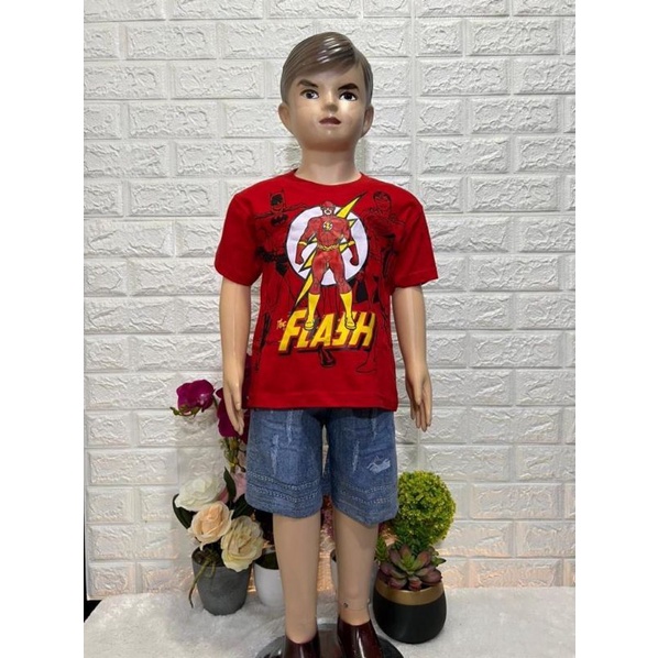 SET ANAK LAKI LAKI FLASH NEW MJR/baju anak cowok superhero/baju anak laki laki keren/setelan anak co
