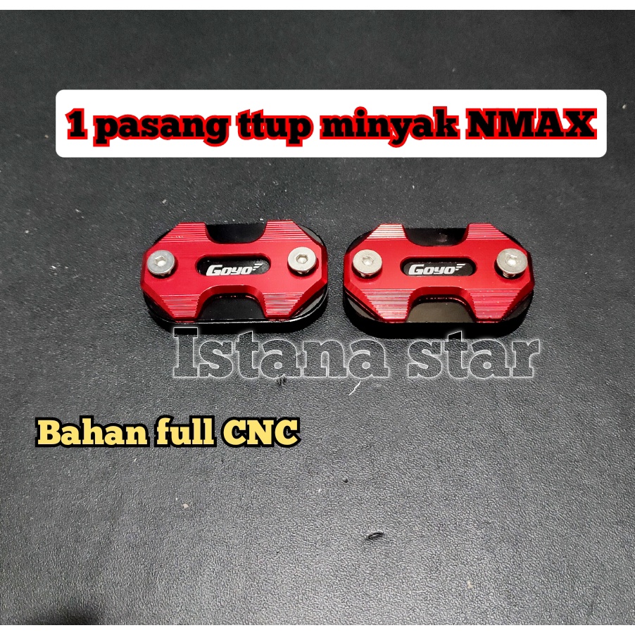 TUTUP MINYAK REM YAMAHA NMAX NEW DAN NMAX OLD COVER TUTUP MASTER REM YAMAHA NMAX SET KIRI KANAN 2PC/MERAH