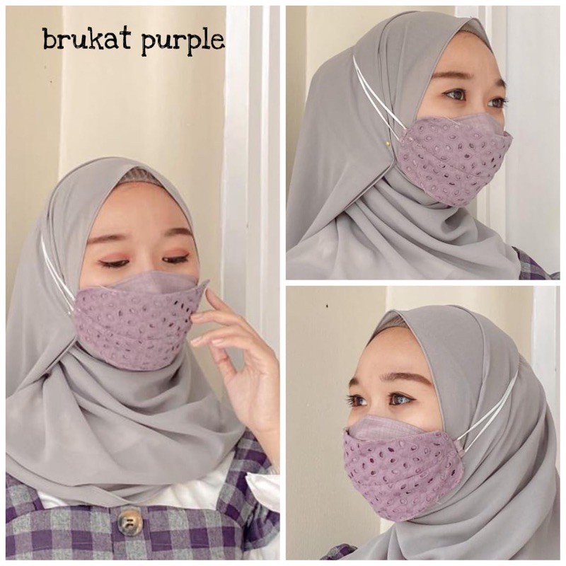 MASKER EVO KAIN / MASKER KAIN BRUKAT / MASKER 3PLY / MASKER HIJAB