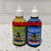 ICHT STOP 75ml ICH Obat Biru Ikan hias Anti White Spot Jamur Sirip Putih Kuncup Karantina 75 ml