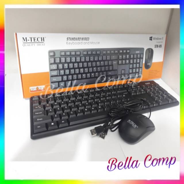 (Bayar ditempat)T&amp;T Paket Keyboard keybod key board Mouse Usb M-Tech Stk-05 wired  Mtech Stk 05