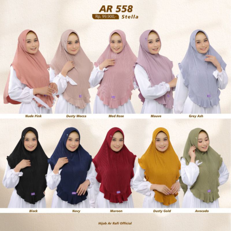 HIJAB INSTAN PLISKET ARRAFI AR 558 HIJAB PLISKET KEKINIAN