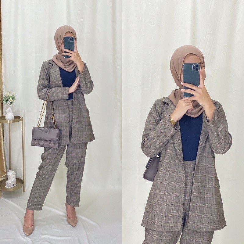 MILEA Set + PANTS zara premium bahan Import / dapat blazer dan celana / BLAZER SET / ONESET