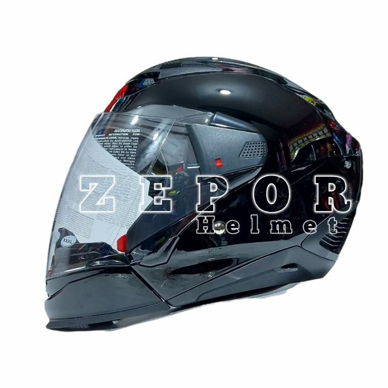 Helm Zeus ZS-611C Solid HITAM SNI DOT Full Face Half Face