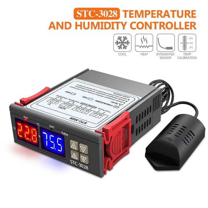 STC-3028 Temperature Humidity Controller AC110-220V Thermostat -MD40