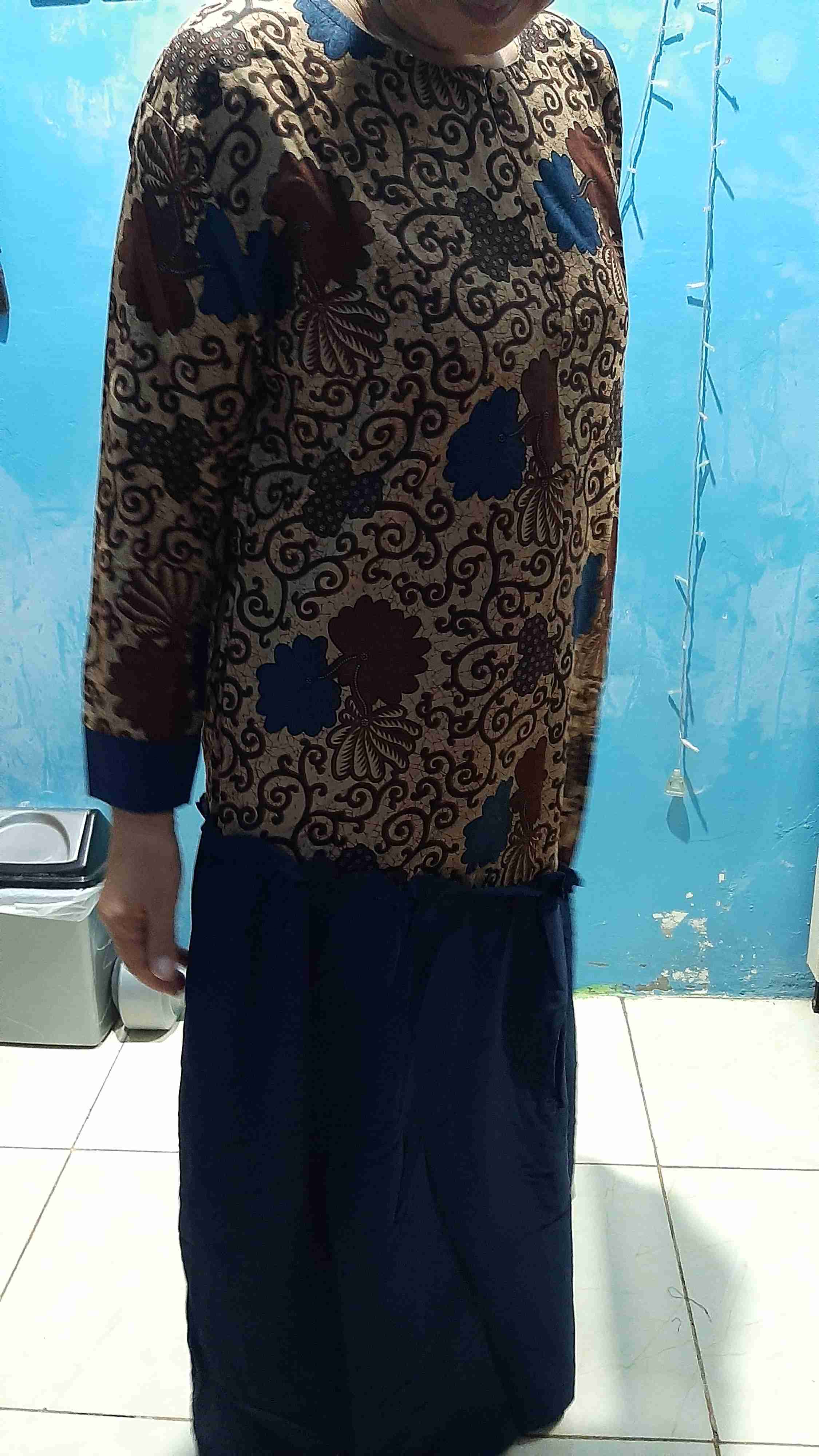 (busui & Ori) Gamis Batik Couple Rempel Couple Manggar,sekar,kubis,meysya Meisya Style Syari - Kg075