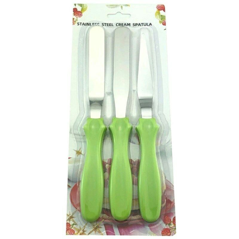 Spatula butter cream 3 pcs / spatula dekorasi kue / spatula murah