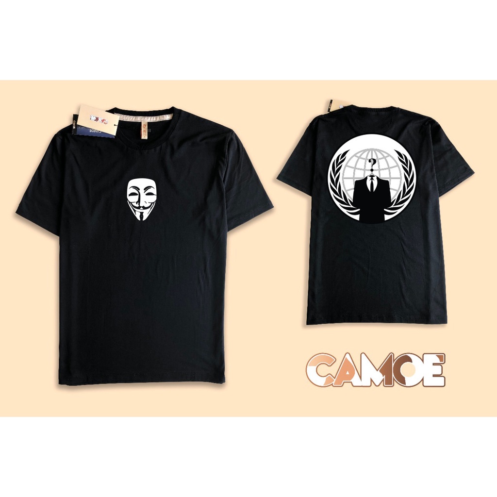 Kaos Tshirt Depan belakang Anonymous Hacker Logo
