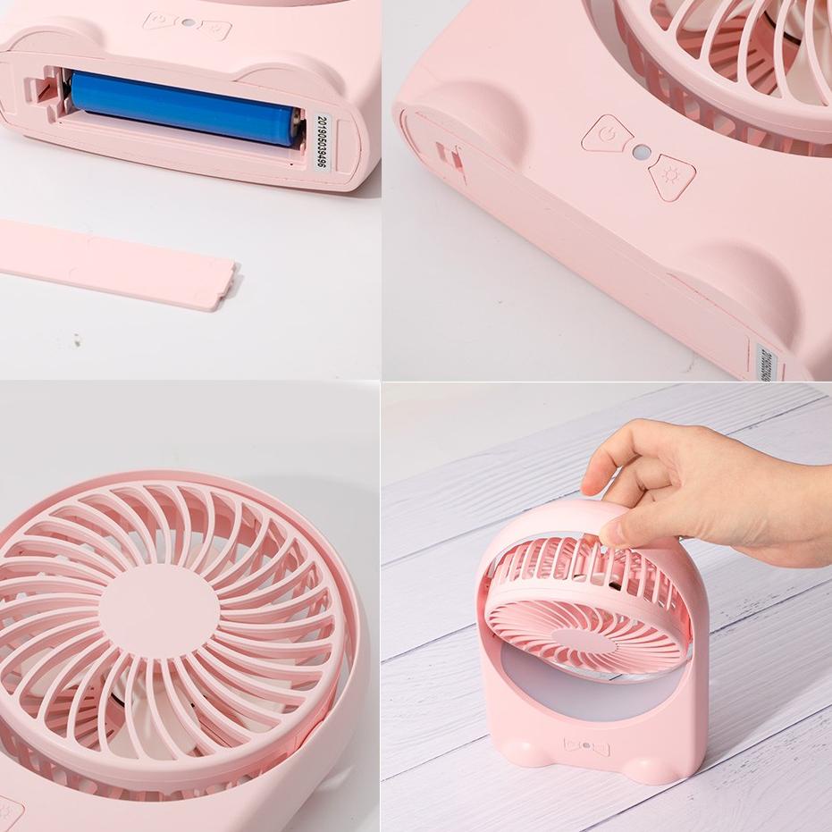 『8.8 SALE』 Inone Kipas Angin Mini Portable Desk Adjustable Dengan Lampu Tidur Colorfull LED Light Re