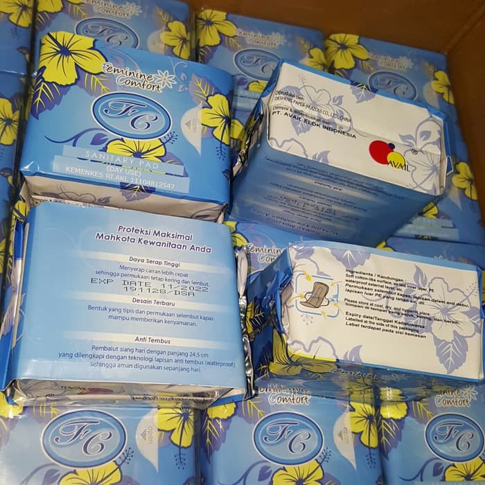 Avail Day Use Pembalut Siang Hari Avail Biru Sanitary Pad FC Feminine Comfort Day