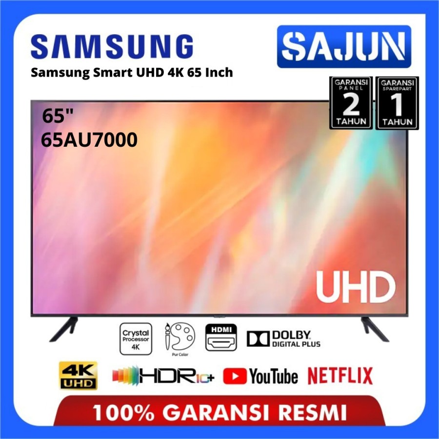 Samsung Smart TV 65 Inch Crystal 4K UHD 65AU7000 / UA65AU7000