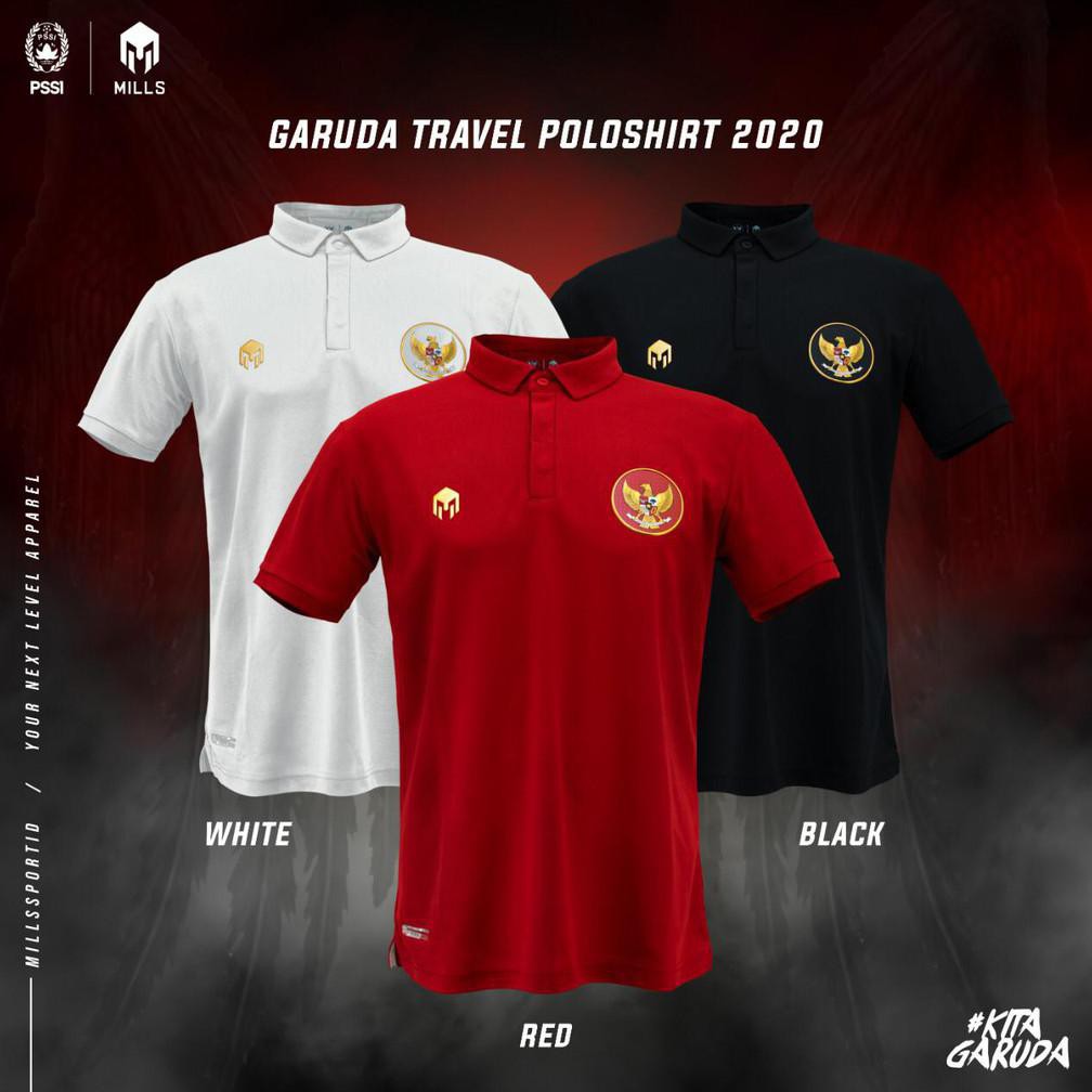 JERSEY TIMNAS GARUDA INDONESIA 2020 MILLS 17001GR POLO SHIRT TIMNAS INDONESIA ORIGINAL