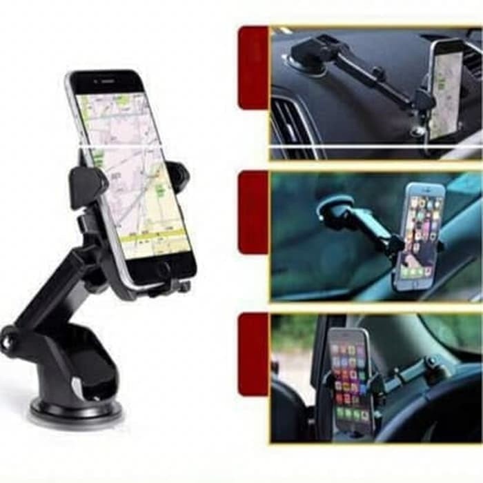 Holder Hp Mobil Dudukan Handphone Universal Car Phone Stand Hold 360 Derajat Aksesoris Mobil