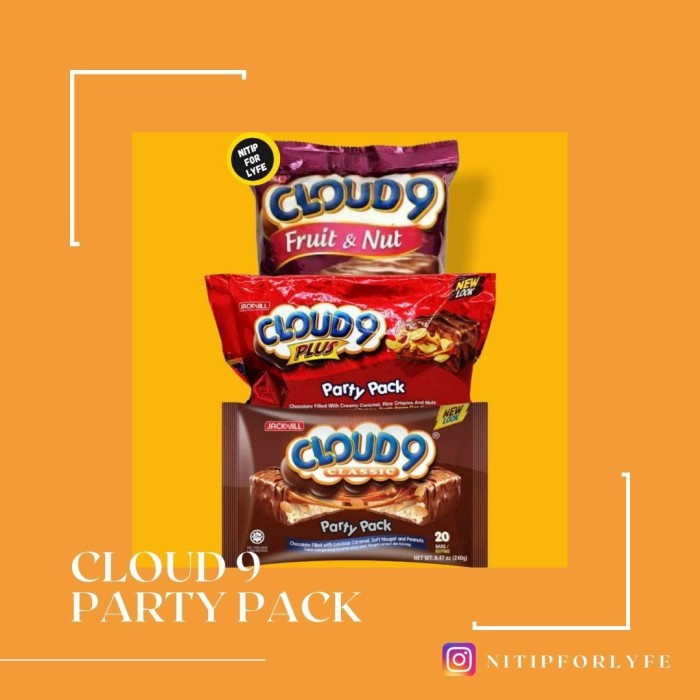 

CLOUD 9 CHOCOLATE CLASSIC PARTY PACK 20 BARS/240 GR