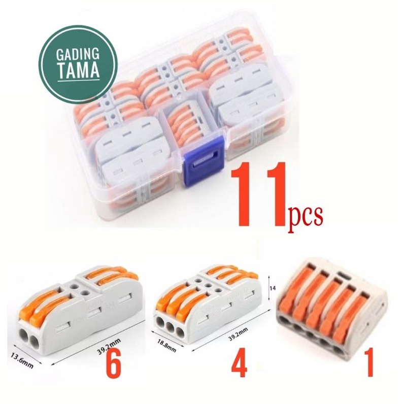 Terminal Connector Kabel Blok Tuas (S-22/33/5) Sambungan Cepat 11 Pcs