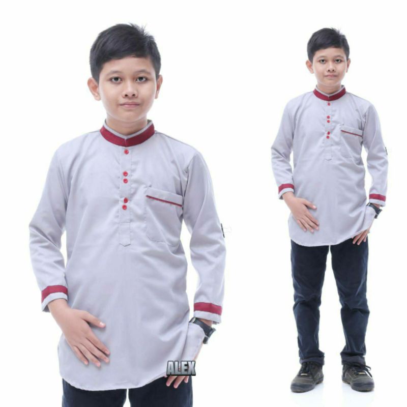 Koko anak lengan panjang polos bahan katun adem