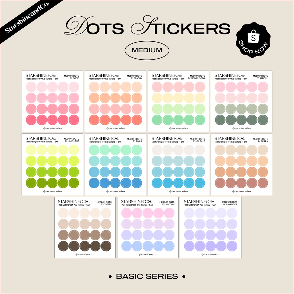 

[starshineandco.] Sticker Bulat Dot 1 CM aesthetic Planner / Bullet Journal / Deco