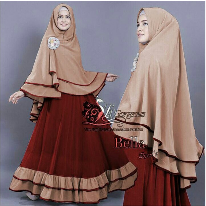 HOPYLOVY - Gamis Wanita Bella Syari 2tones