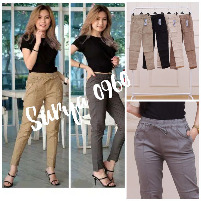 CELANA  BAGGY PANTS TWILL COMBED (HALUS dan TEBAL) Pinggang Full Karet